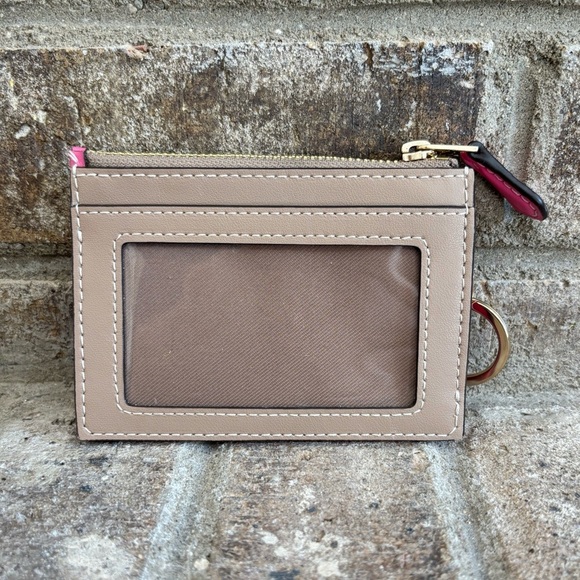 Coach Mini Skinny ID Card Case In Pink Plaid - Picture 3 of 5